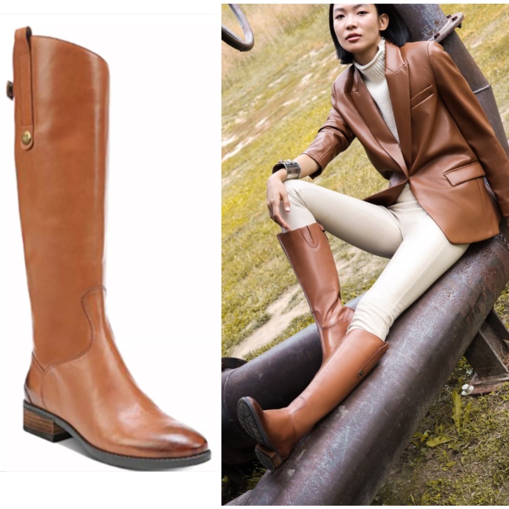 SAM EDELMAN PENNY LEATHER RIDING BOOT SIZE 7.5